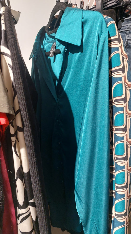 Amisu Bluse Türkis Größe: M