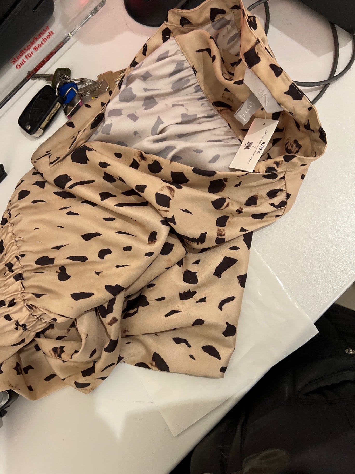 Unbekannt Bluse Beige Größe: