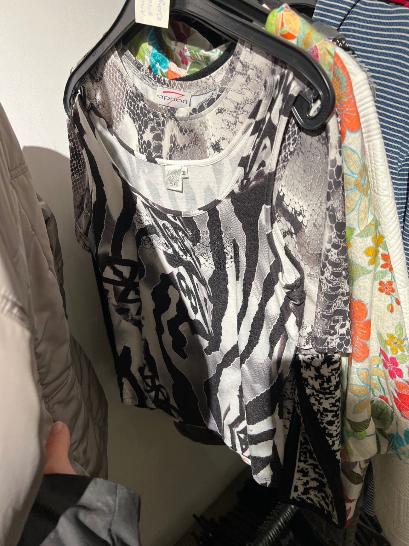 Just White Top Schwarz/Weiß Größe: 38