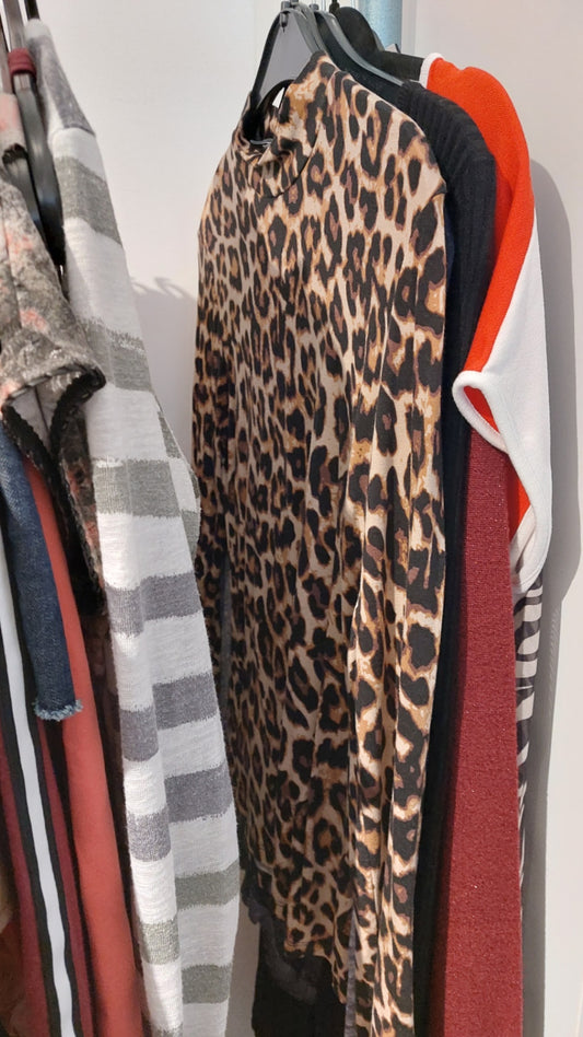 Amisu Langarmshirt Leopard Größe: L