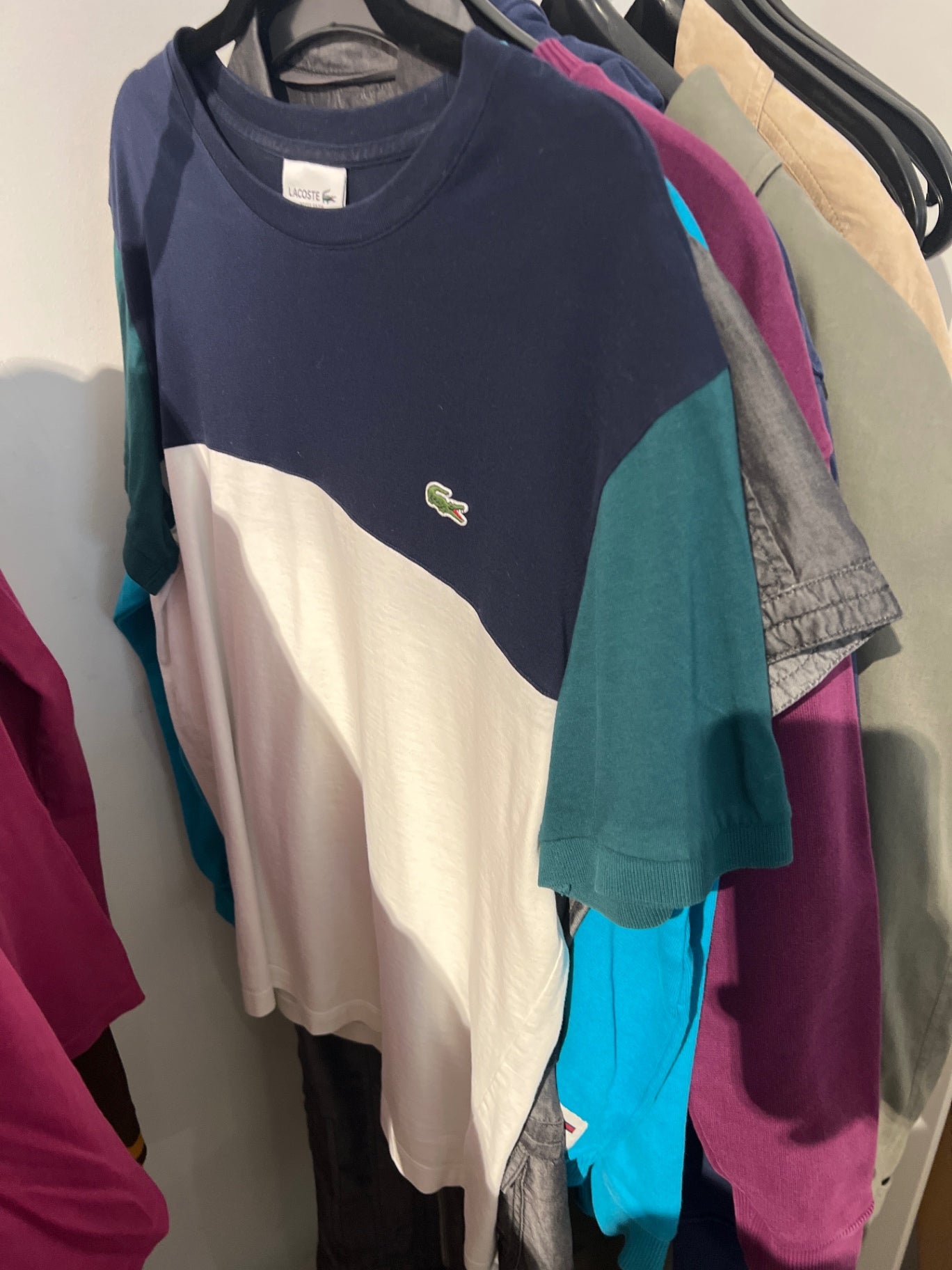 Lacoste T-Shirt Blau/Weiß Größe: M