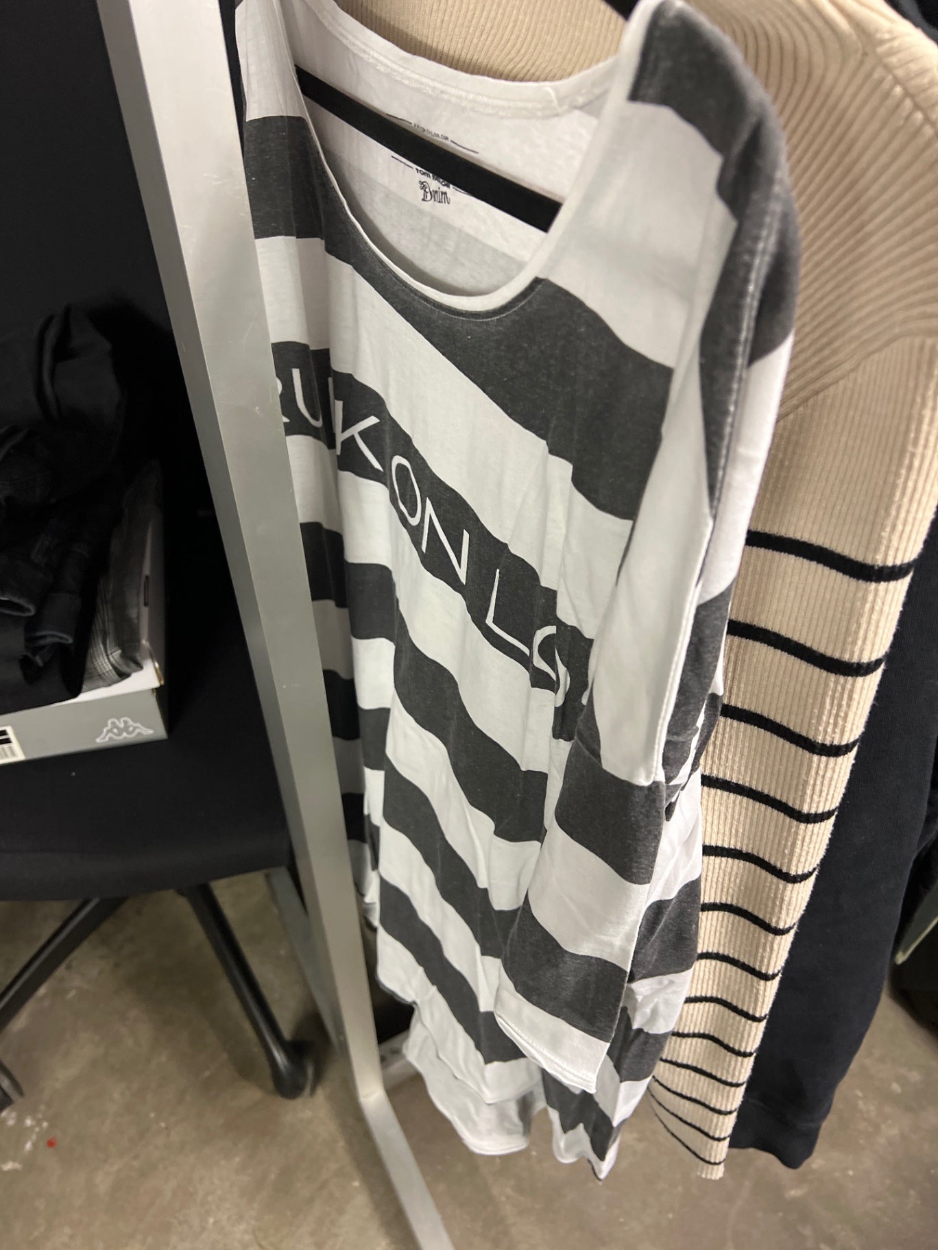 Tom Tailor Langarmshirt Weiß und Grau Größe: S