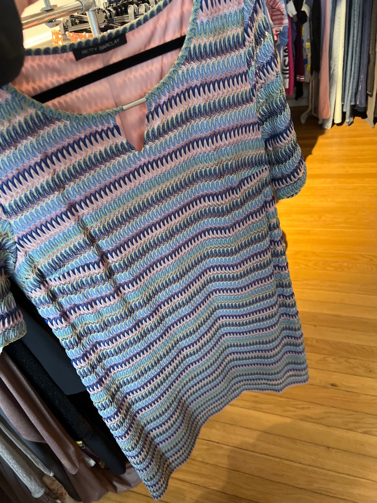 Betty Barclay Kleid Blau/Pink/Grün Größe: M