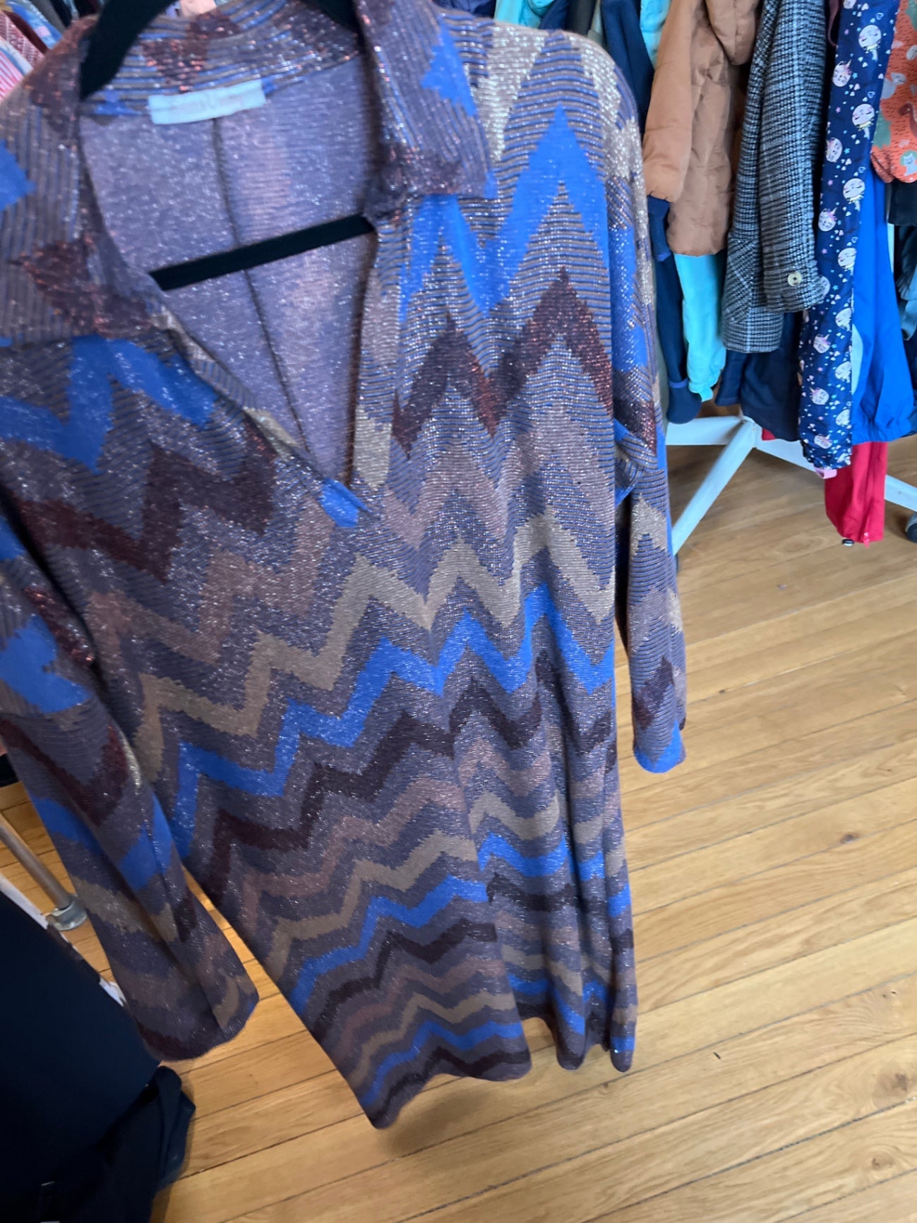 SenseUniq Kleid Braun, Blau, Beige Größe: M
