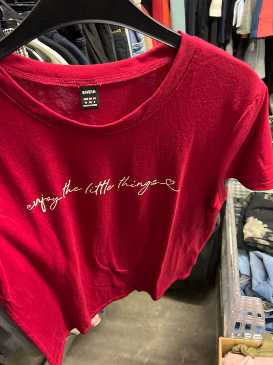 SHEIN T-Shirt Rot Größe: M