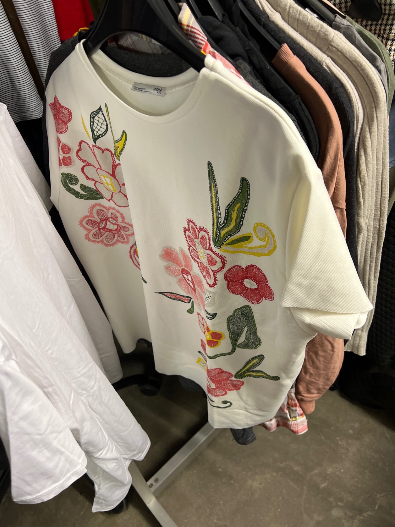 Zara T-Shirt Weiß Größe: M