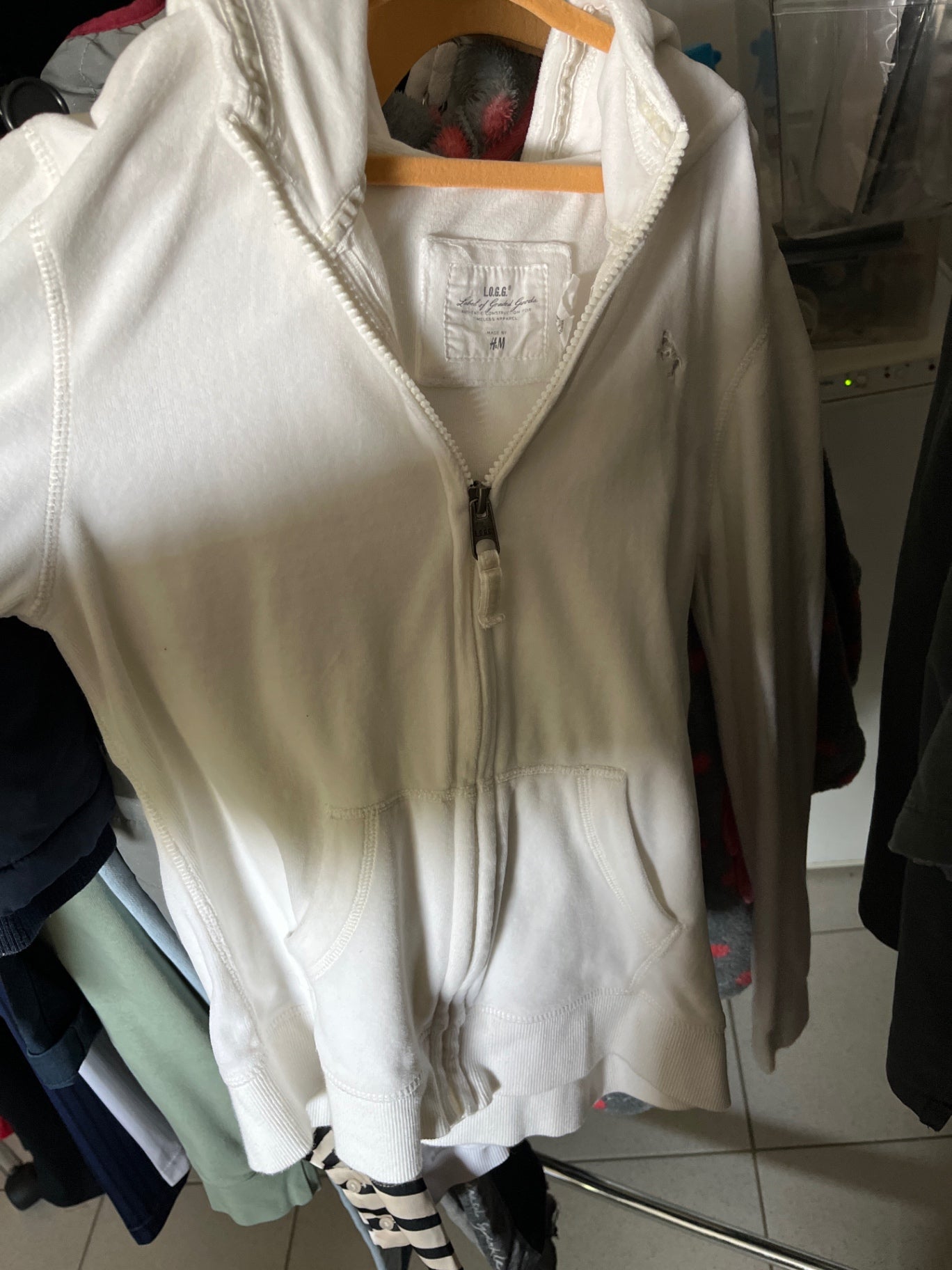 H&M Nickijacke Weiß Größe: 170