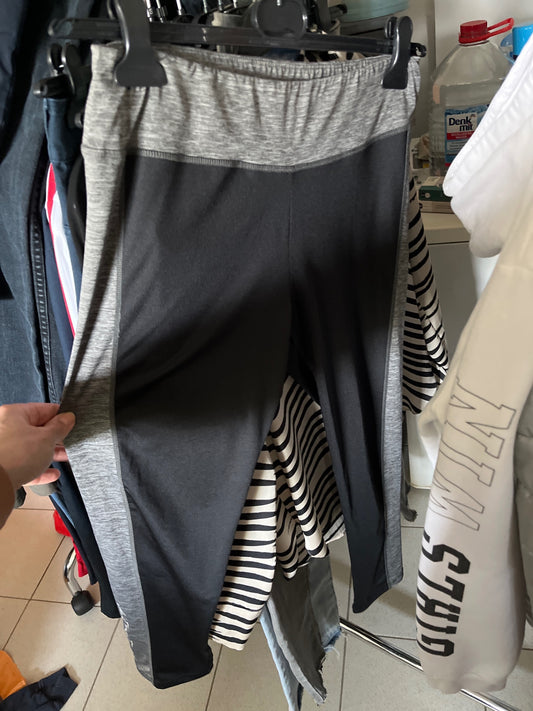 Blue seven Sport Leggings Schwarz und Grau Größe: L