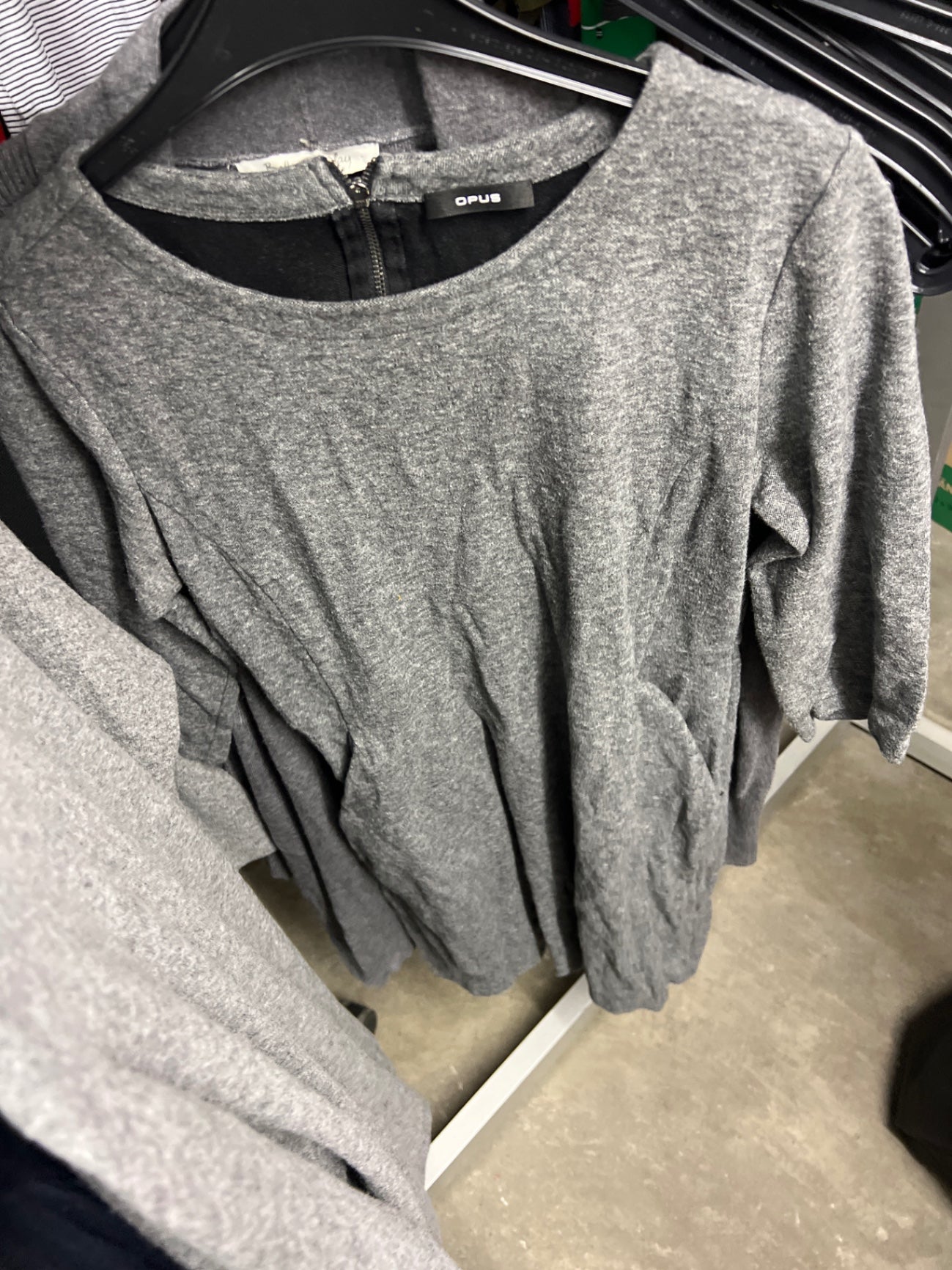 Opus Baumwollkleid Grau Größe: 38