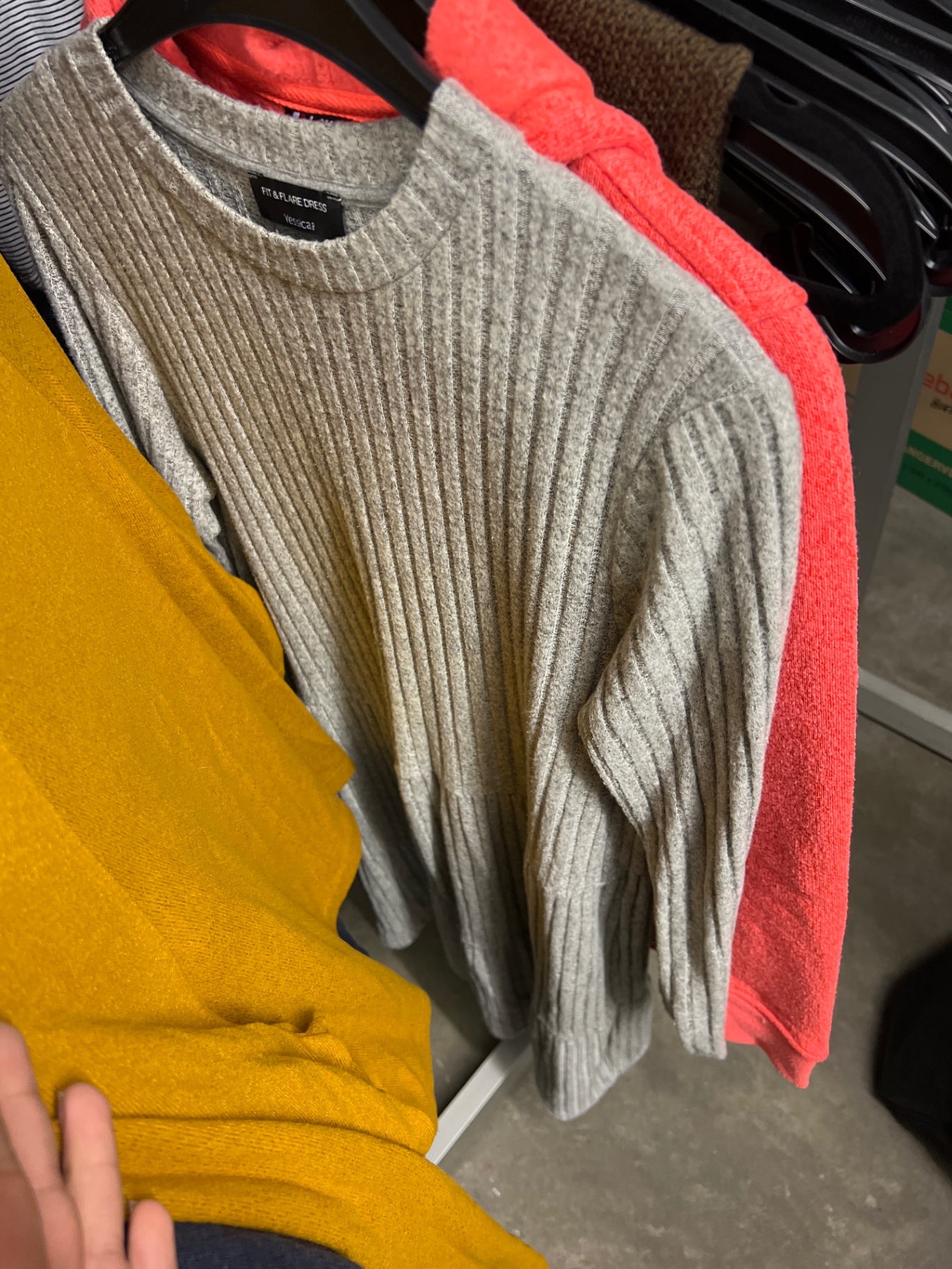 Yessica Pullover Kleid Grau Größe: S