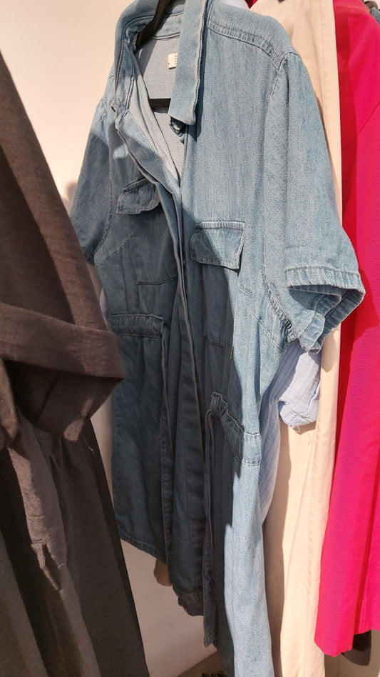 Denim Co. Kleid Blau Größe: L