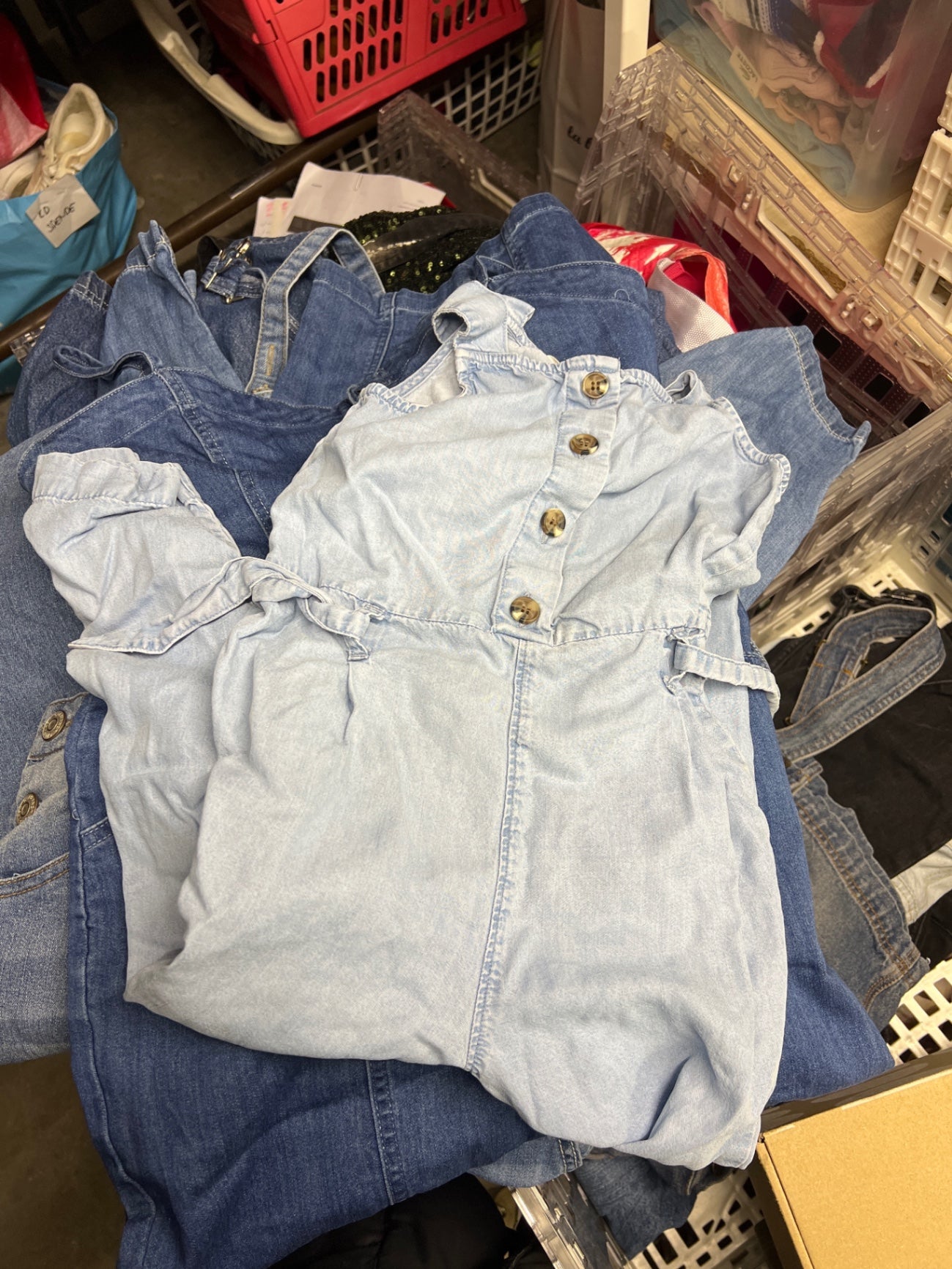 H&M Latzhose Hellblau Größe: 128
