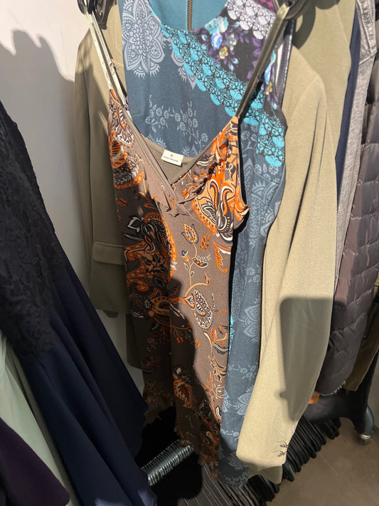 Tom Tailor Kleid Braun mit Orange Größe: S