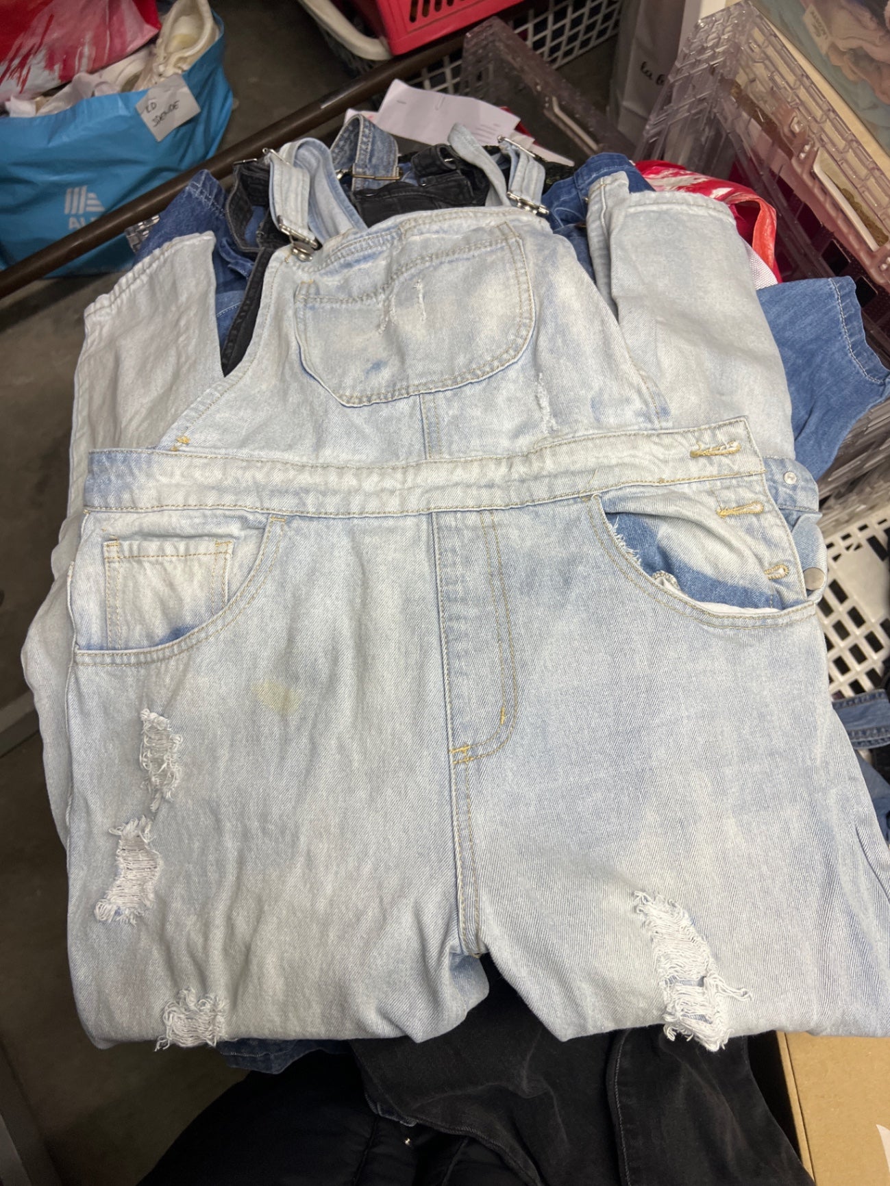 BWare Forever 21 Latzhose Hellblau Größe: L