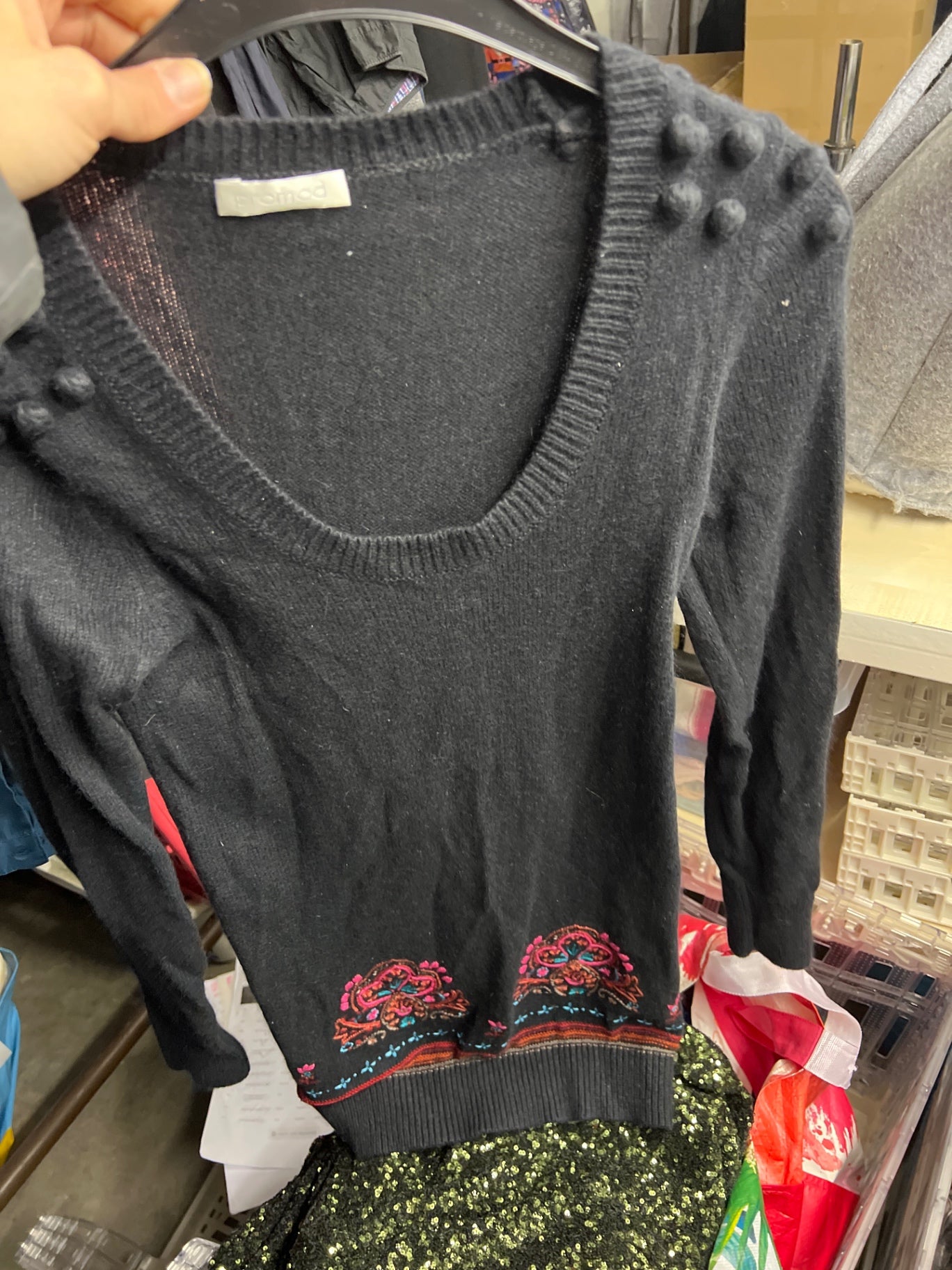Promod Pullover Schwarz Größe: S