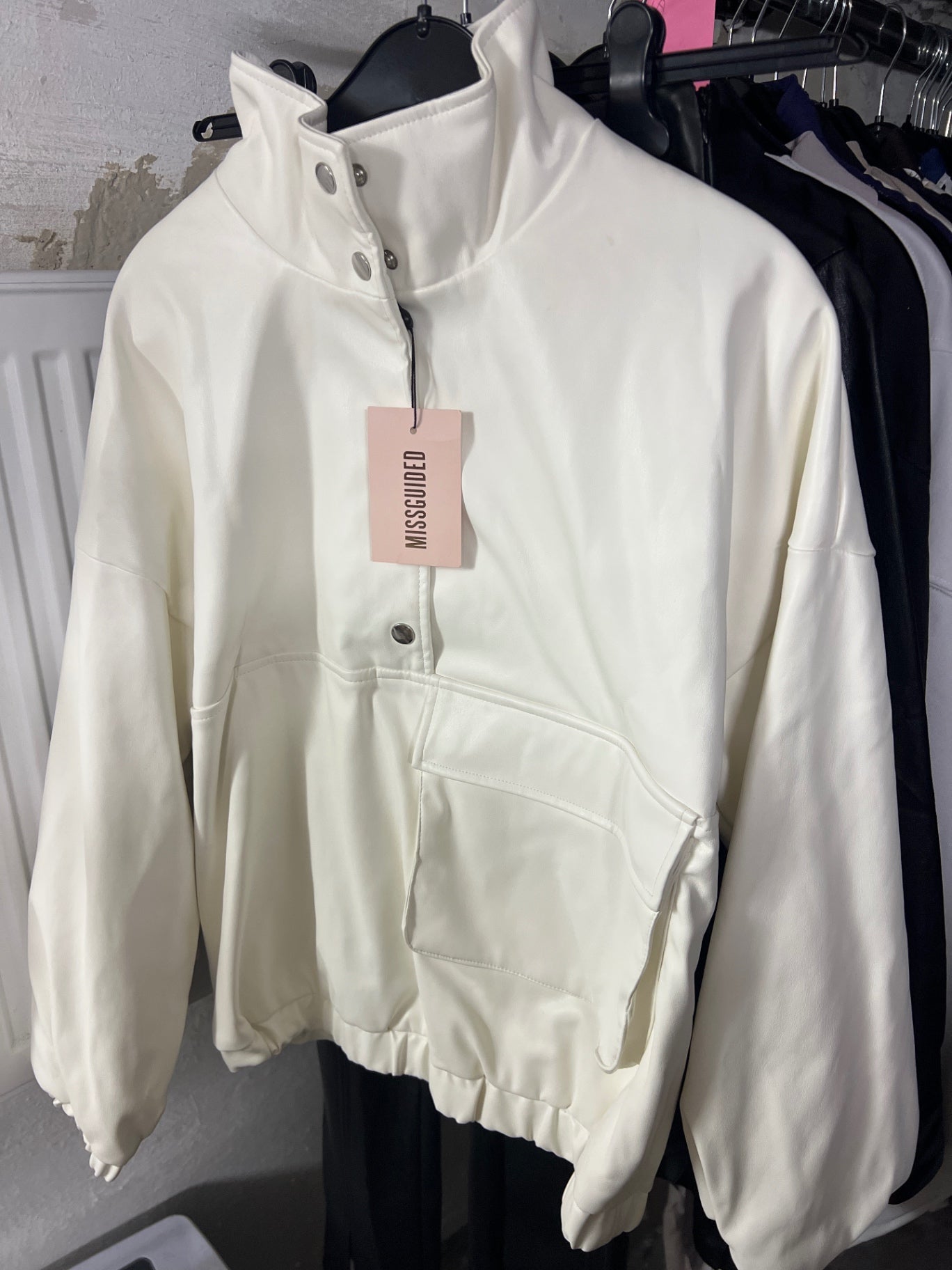 Missguided Windbreaker Weiß Größe: XS