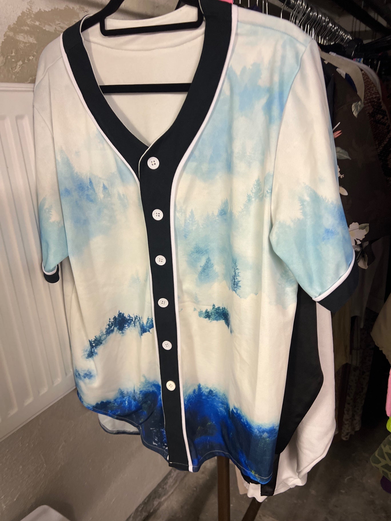 Vintage Shirt Blau und Weiß Größe: M-L
