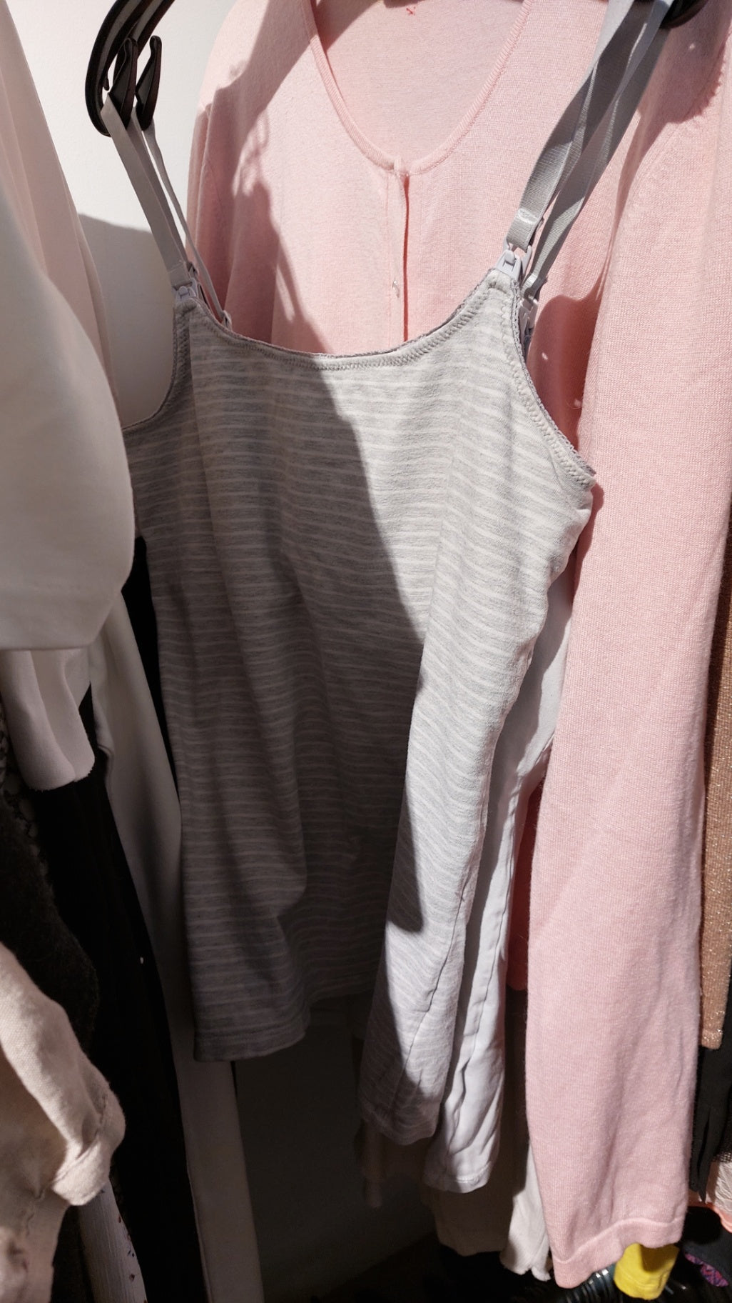 H&M Stilltop Grau mit Streifen Größe: M