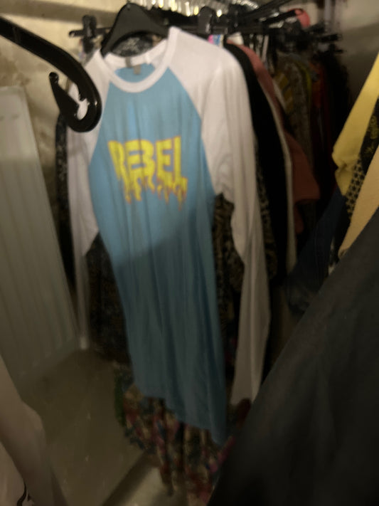 Asos Langarm-T-Shirt Blau und Weiß Größe: S
