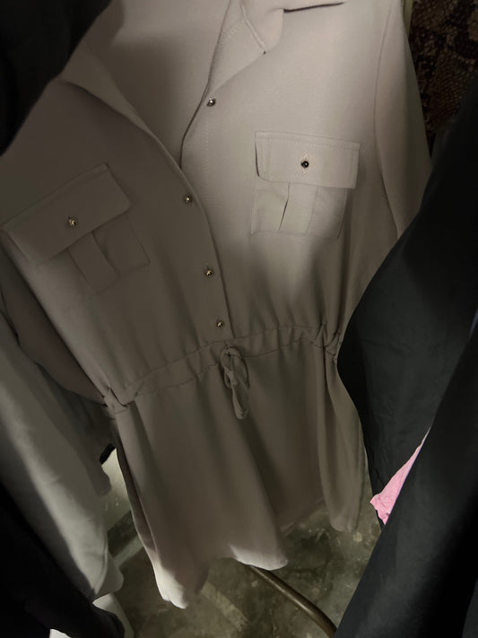 Boohoo Hemdkleid Grau Größe: 42