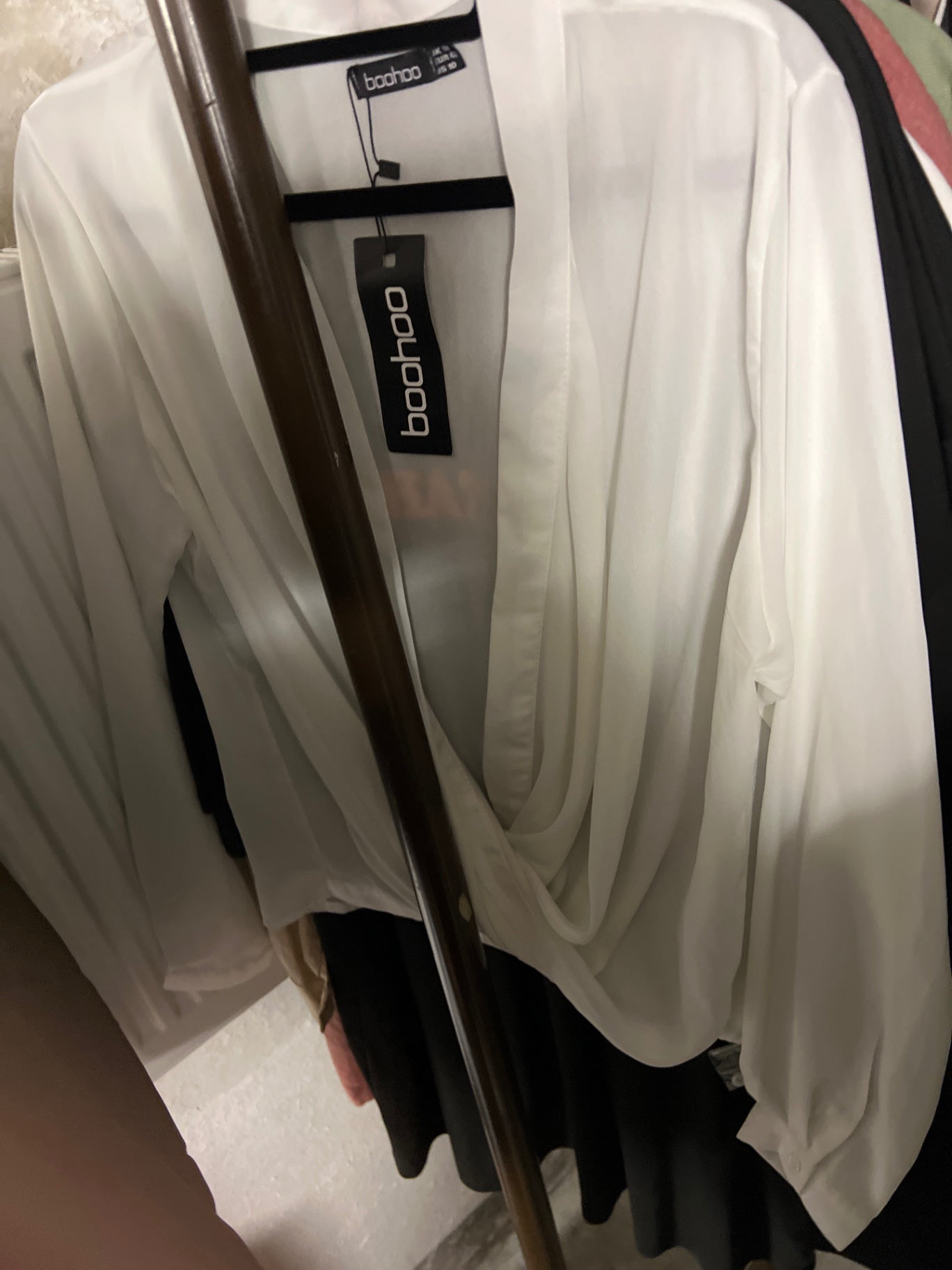 Boohoo Bluse Weiß Größe: 42