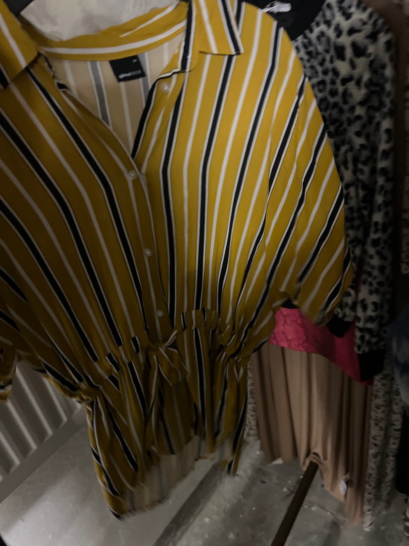 Gina Tricot Bluse Gelb mit gestreiftem Muster Größe: XS