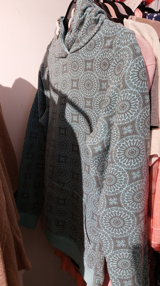 Review Pullover Türkis mit Muster Größe: L