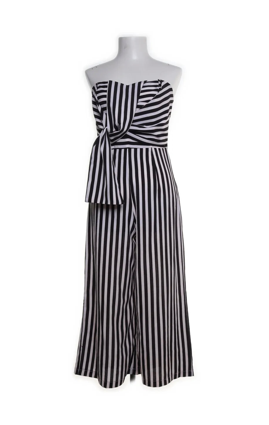 Boohoo Jumpsuit Schwarz/Weiß gestreift Gr.: 36