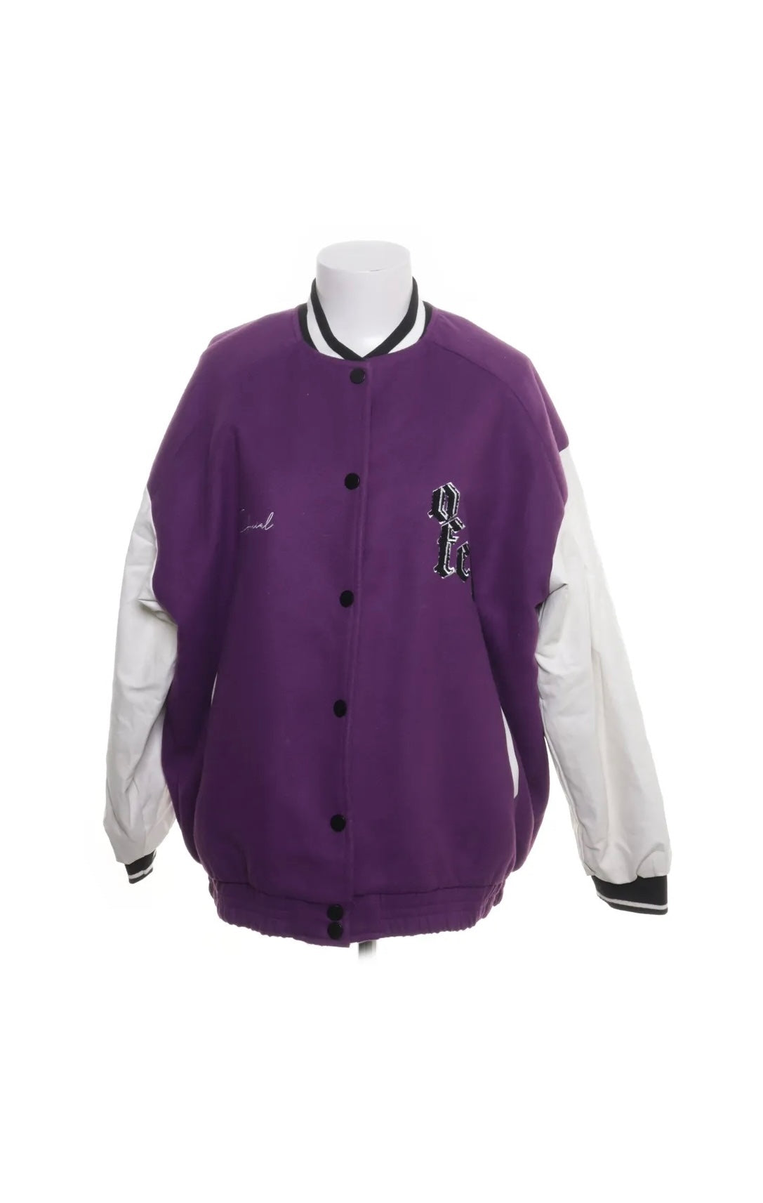 Boohoo College Jacke Lila und Weiß Größe: 40