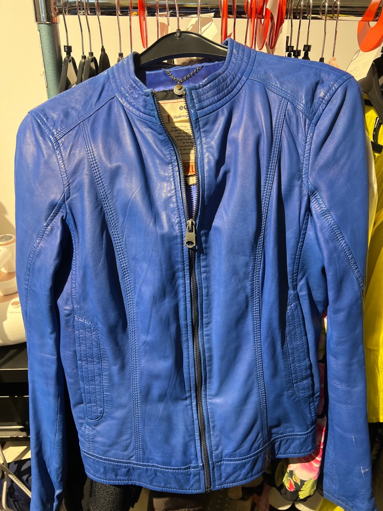 EDC Lederjacke Blau Größe: XL