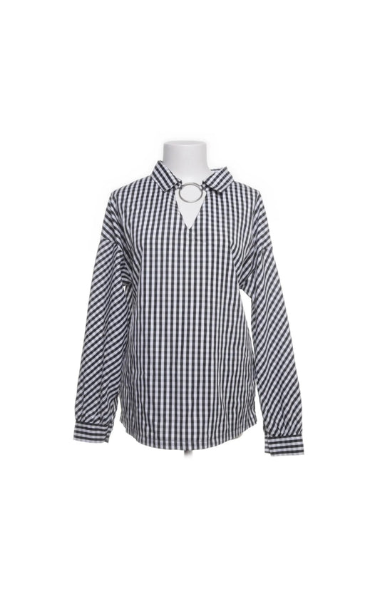 Boohoo Bluse Schwarz-weiß kariert Größe: 38