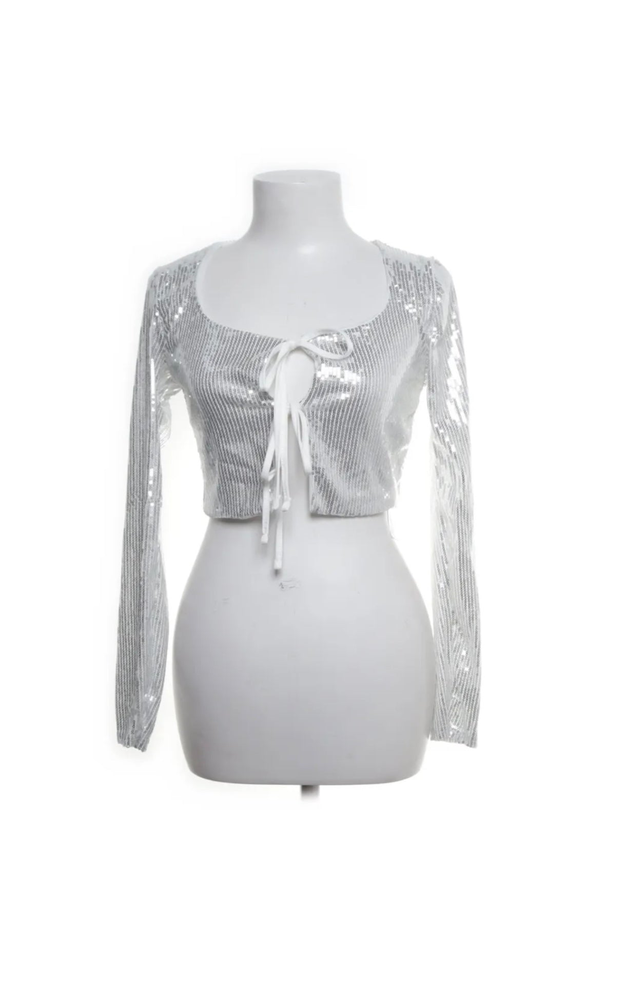 Boohoo Crop Top Silber Größe: 36