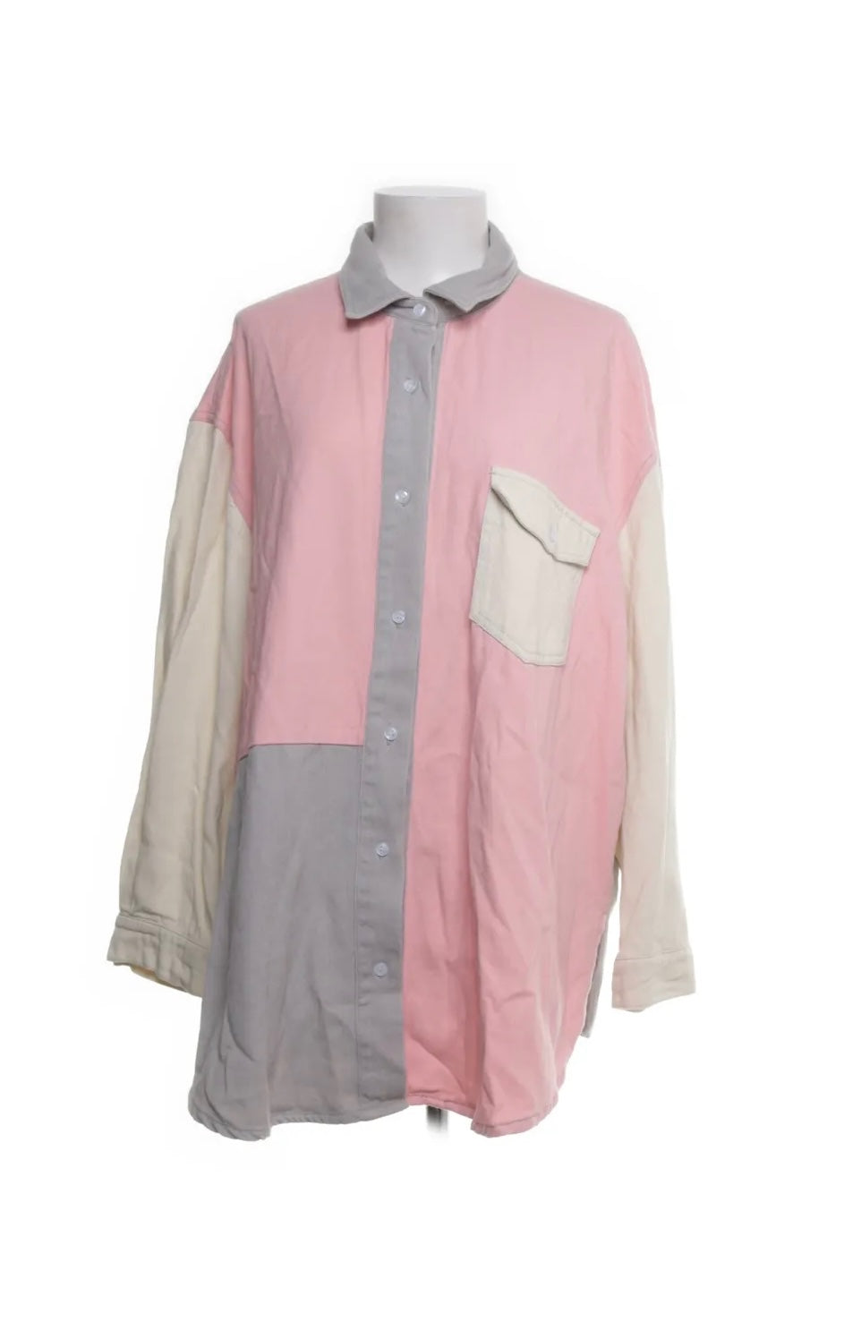 Missguided Hemd Pink, Grau, Beige Größe: 40