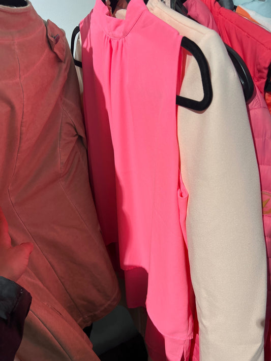Thomas Rath Designer Bluse Neonpink Größe: S