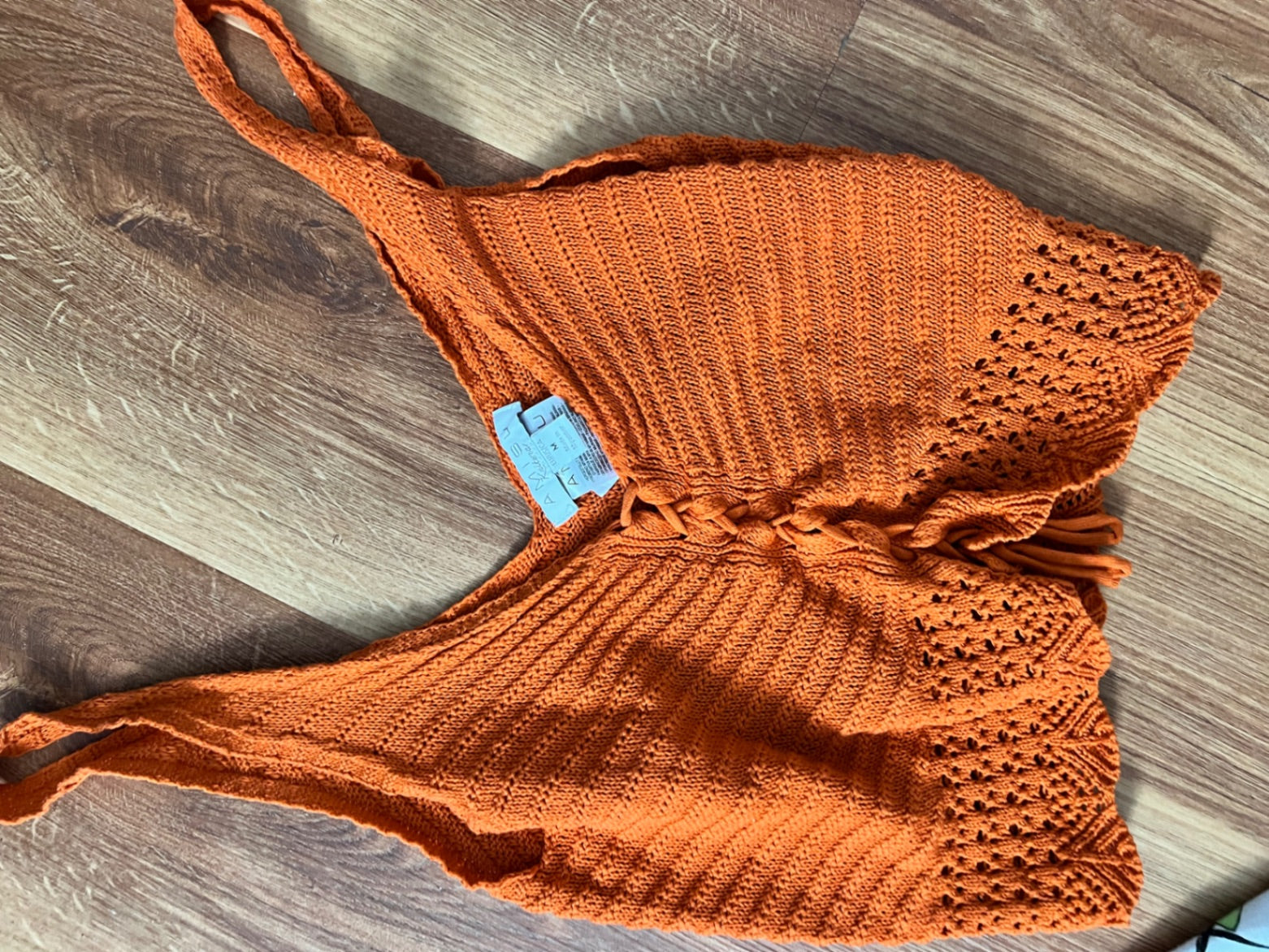 Strick Top Orange Größe: M