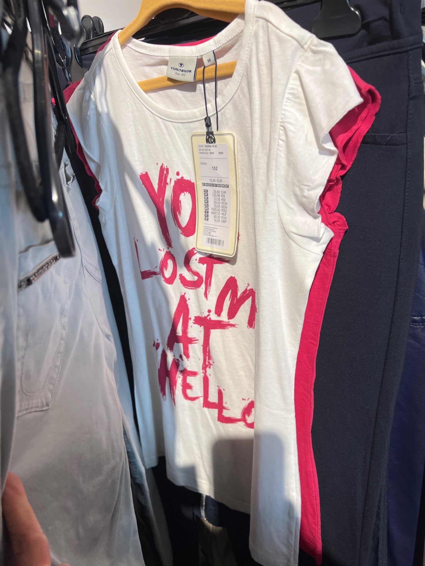 NEU Tom Tailor T-Shirt Weiß mit Pink Größe: 152