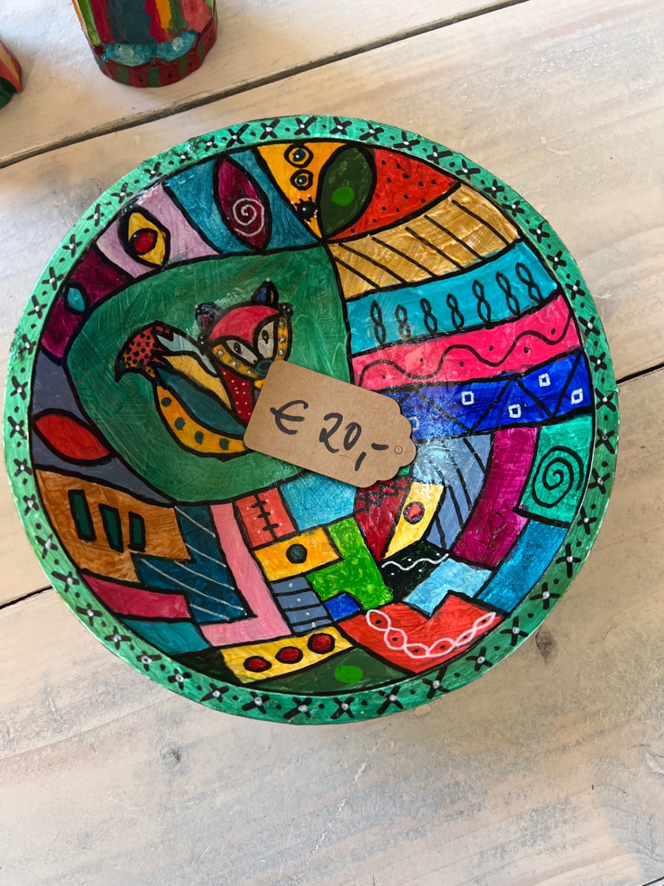 UPCYCLING Holzdeko Schale Bunt