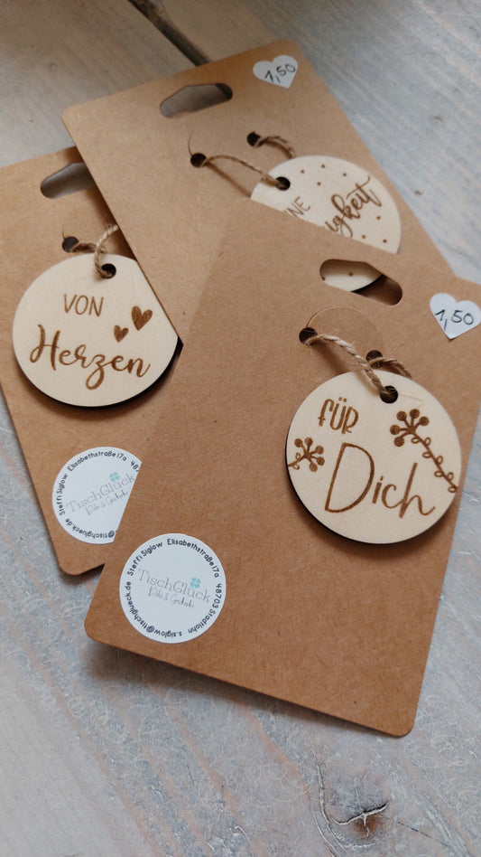 TischGlück Geschenkanhänger Natur