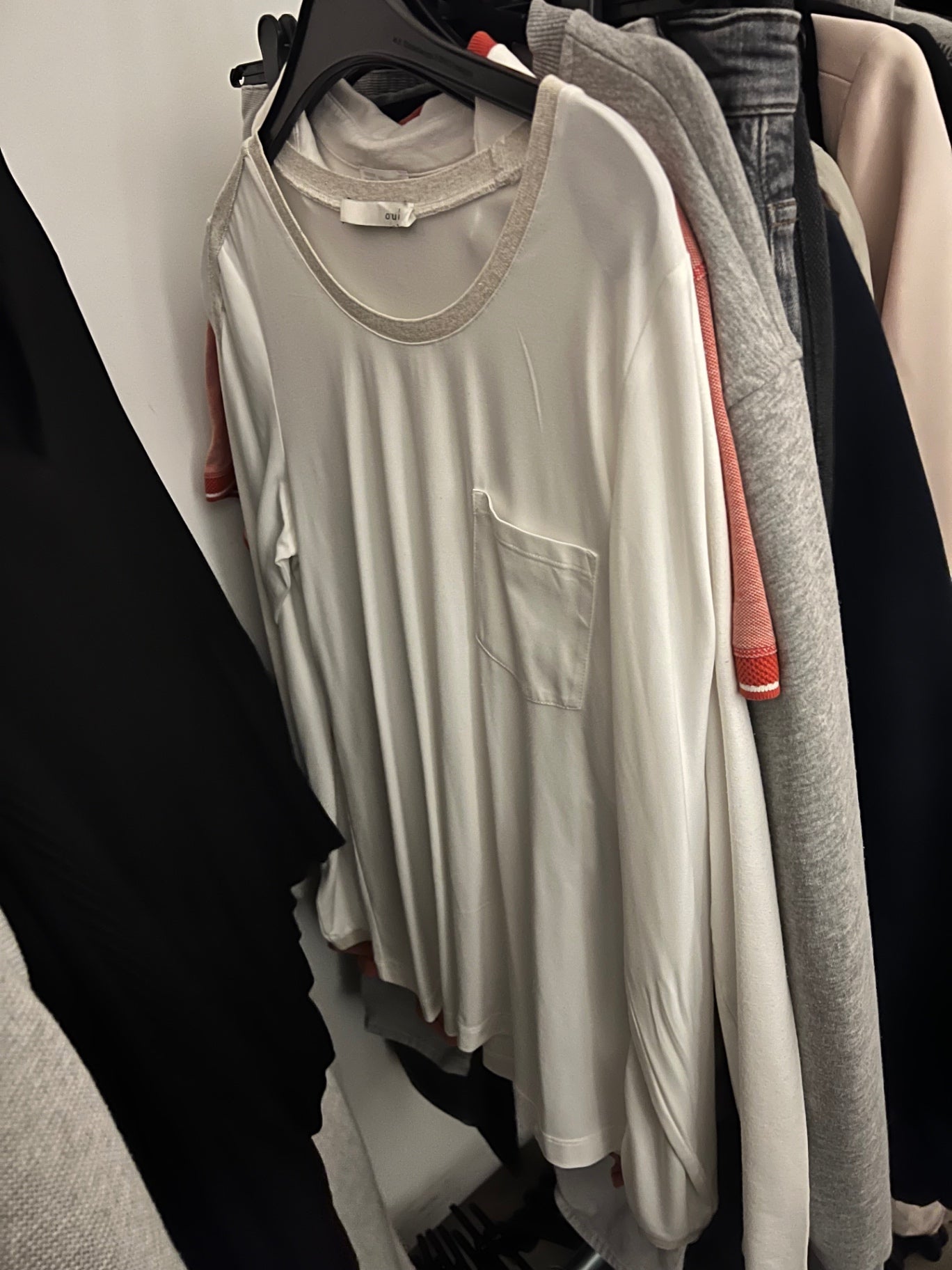 Oui Langarmshirt Weiß Größe: S