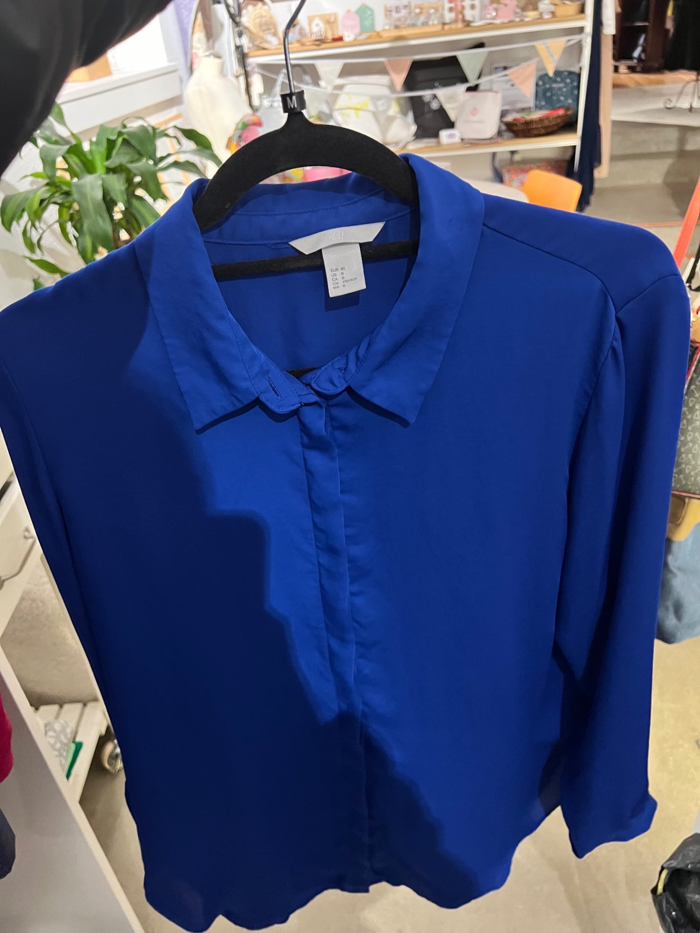 H&M Bluse Blau Größe: 40