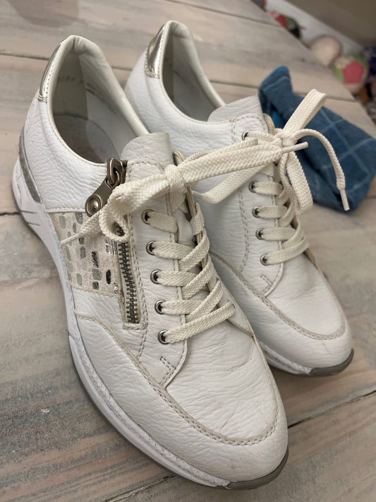 Rieker Leder Sneaker Weiß Größe: 40