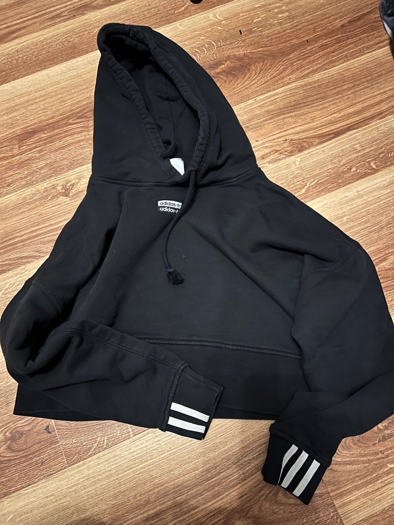 BWARE Ausbesserungen Ärmel Adidas Hoodie Schwarz Größe: XS