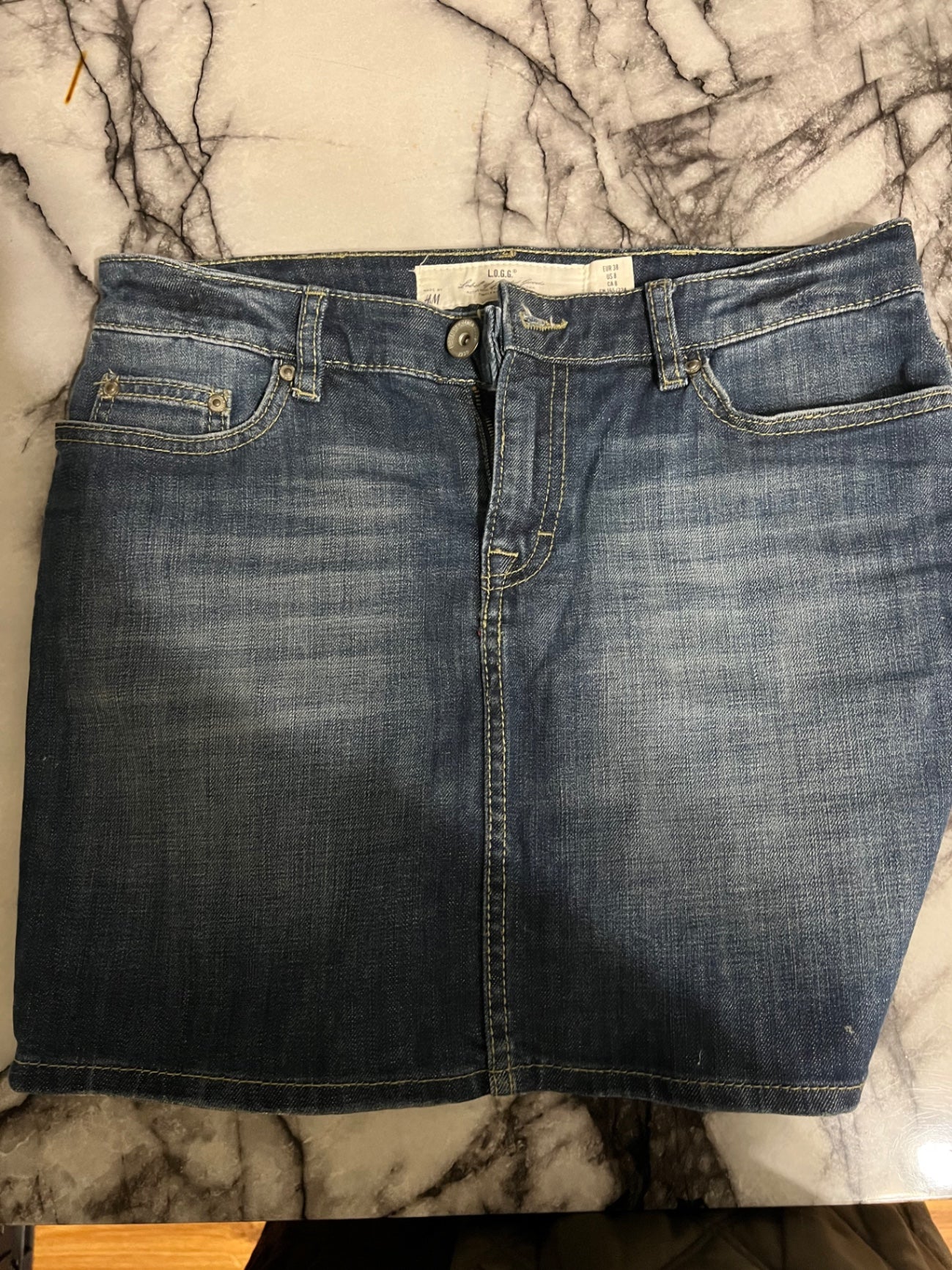 H&M Jeansrock Dunkelblau Größe: 38