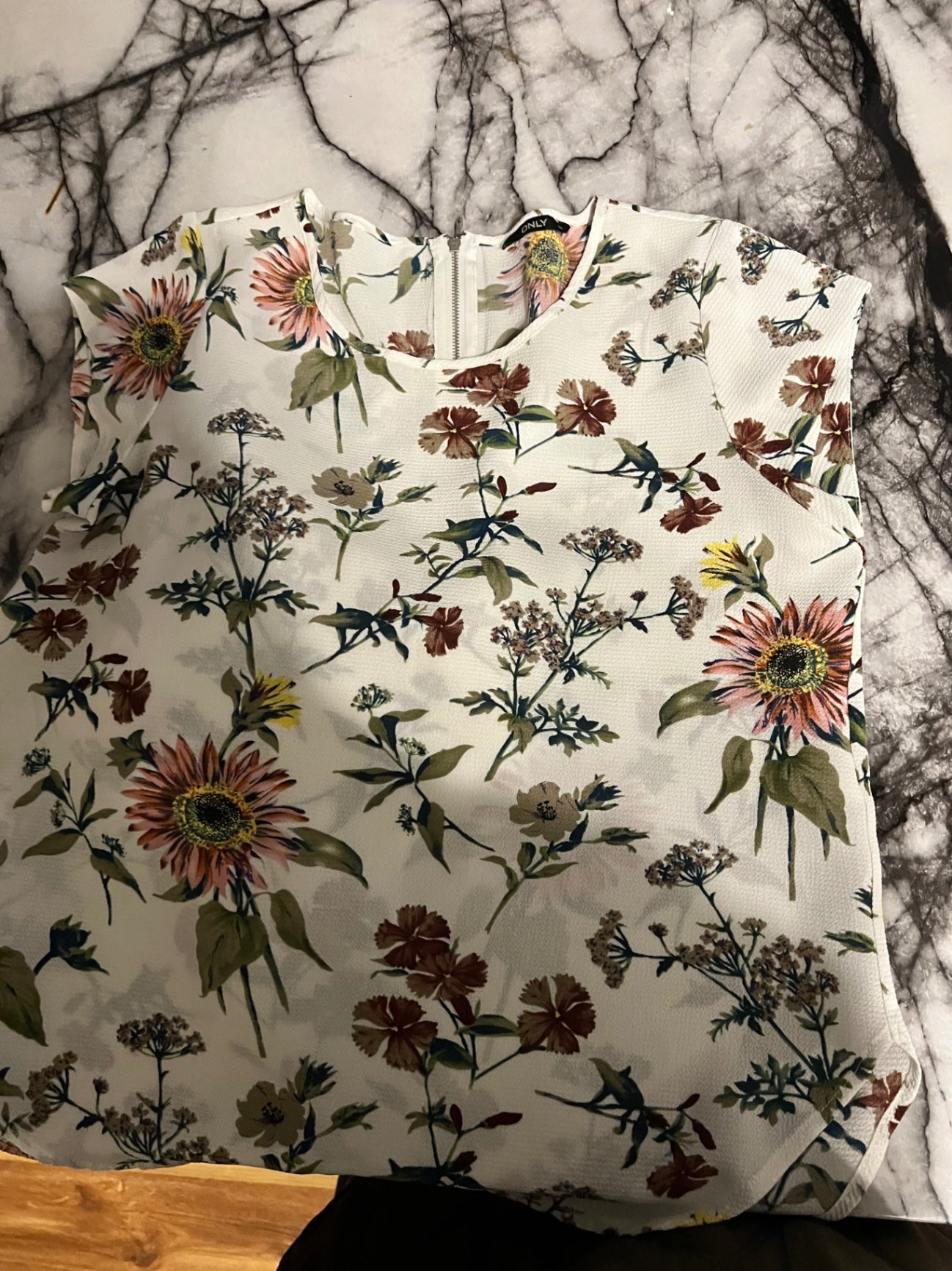 ONLY Bluse Weiß mit floralen Mustern Größe: 38
