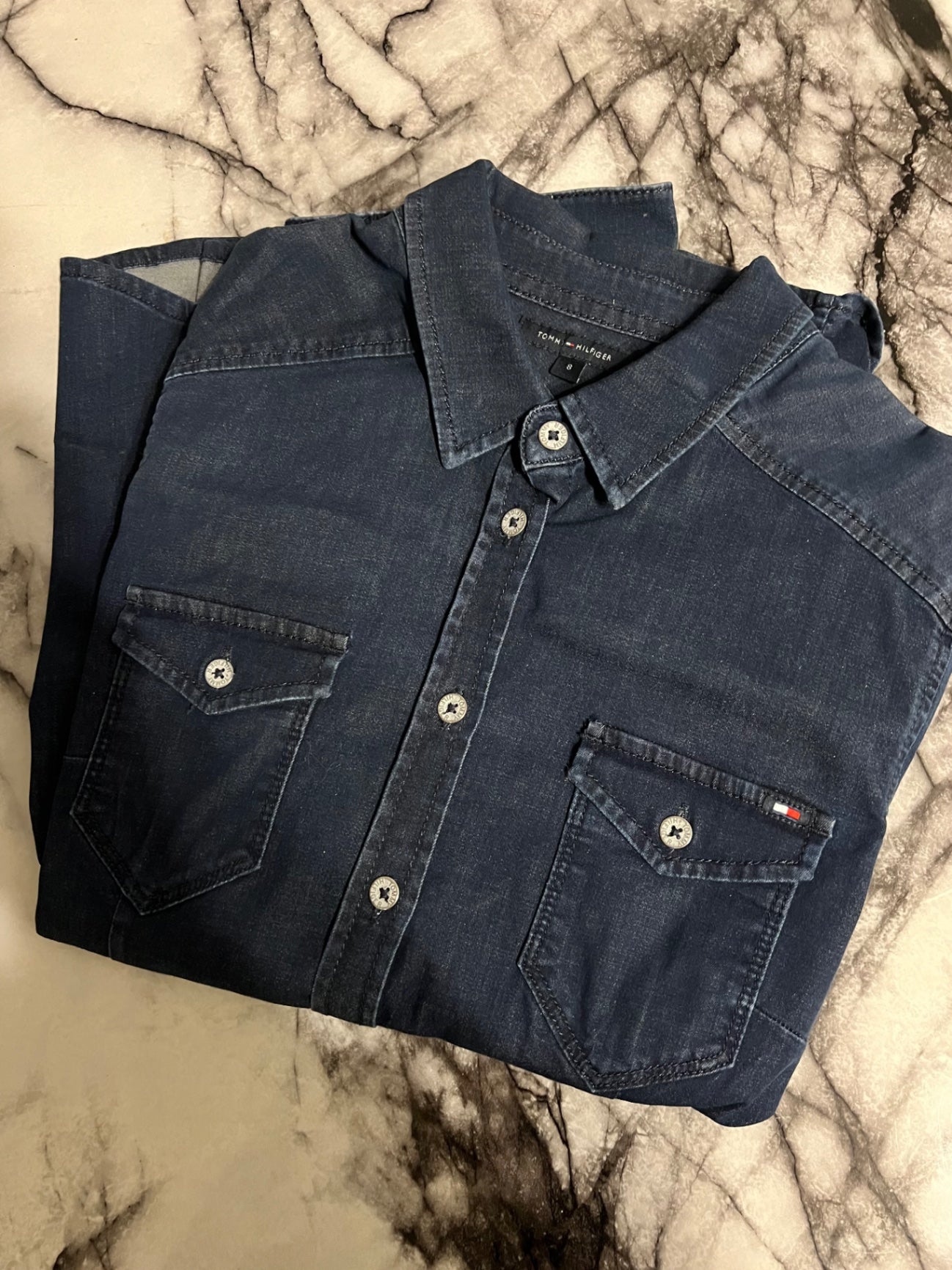 Tommy Hilfiger Jeanshemd Dunkelblau Größe: M