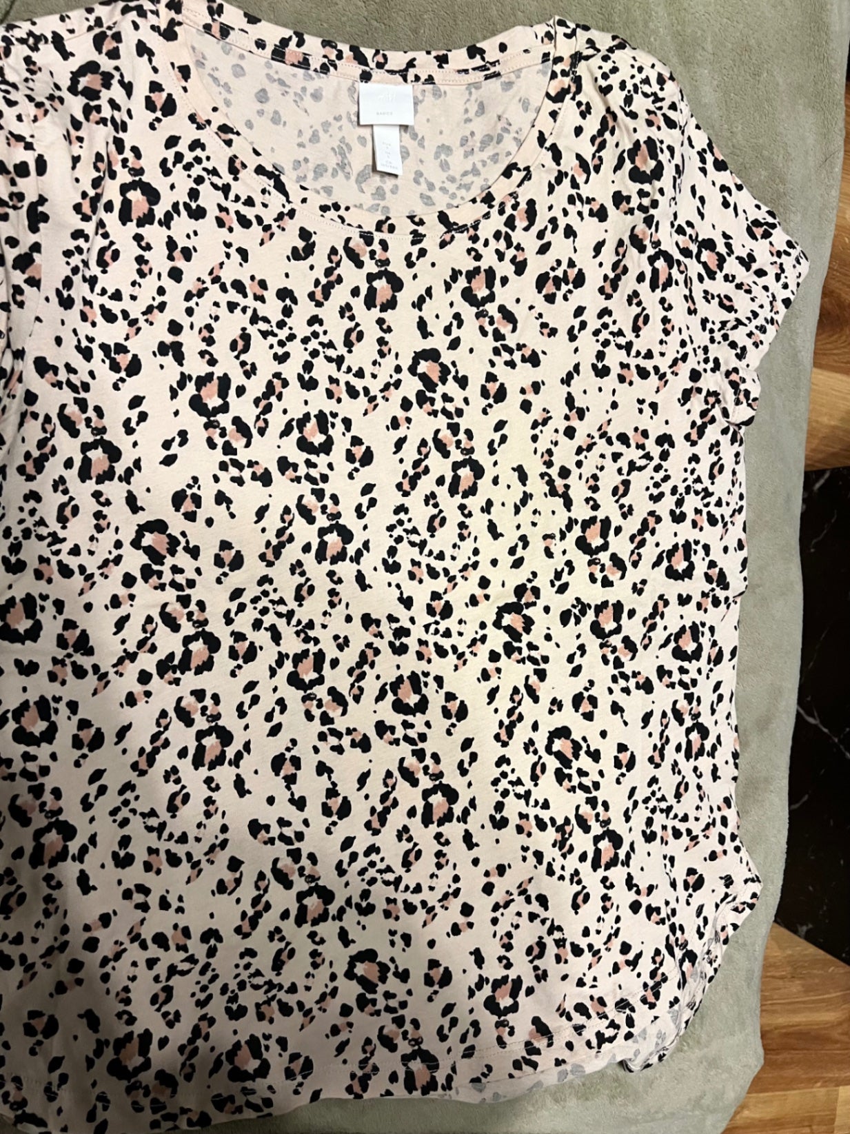 H&M T-Shirt Beige mit Tiermuster Größe: S