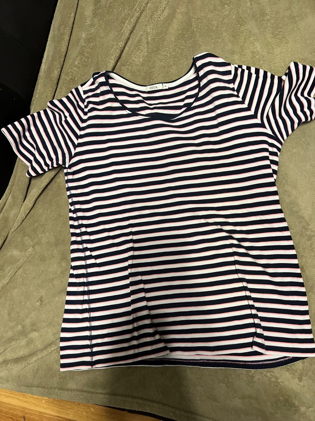 Cecil T-Shirt Gestreift (blau, weiß, rot) Größe: M
