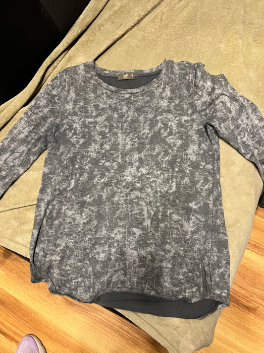 D&F Italy Baumwolle Langarmshirt Grau Größe: M
