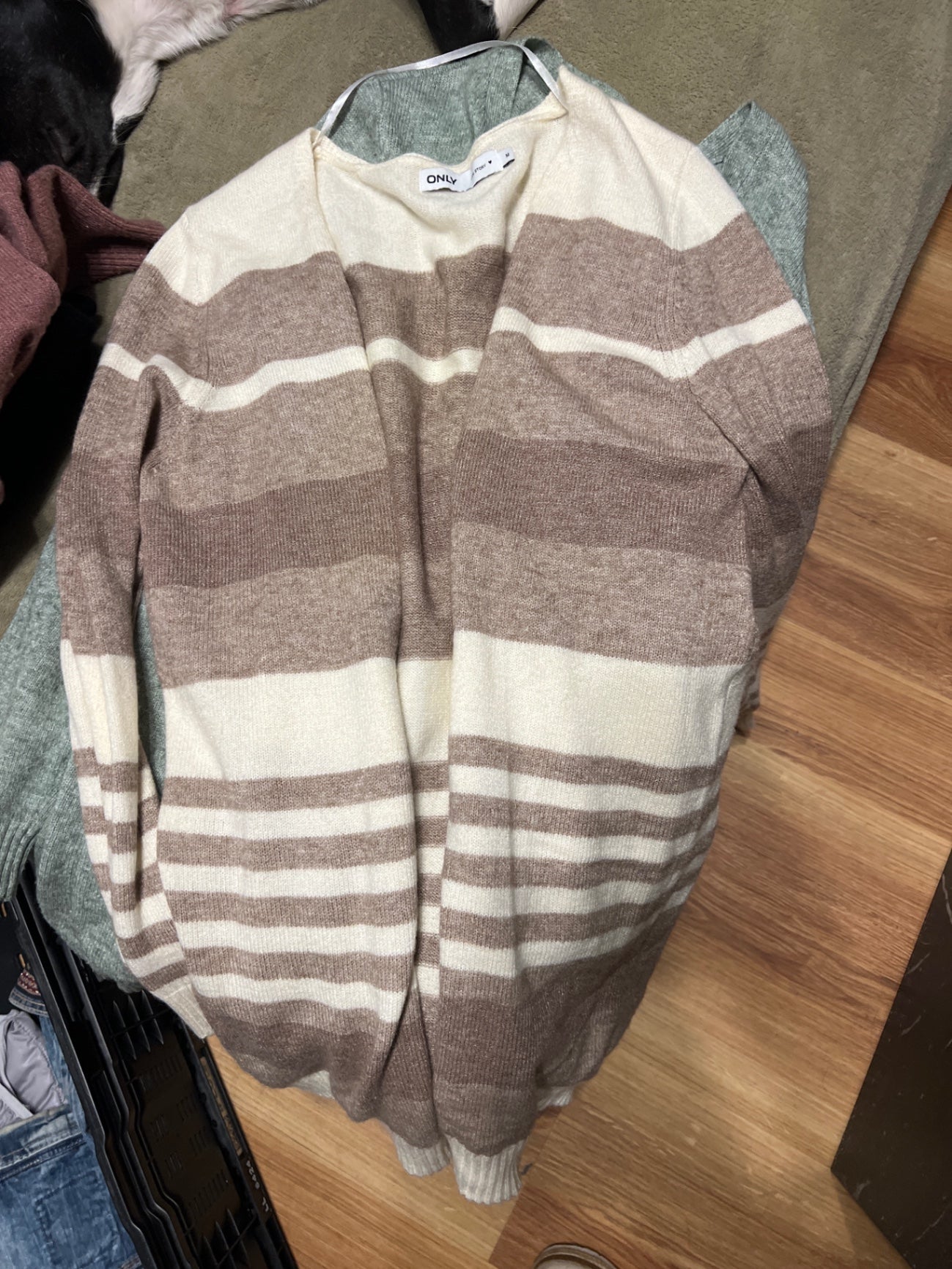 ONLY Cardigan Viskose Beige und Braun Größe: M