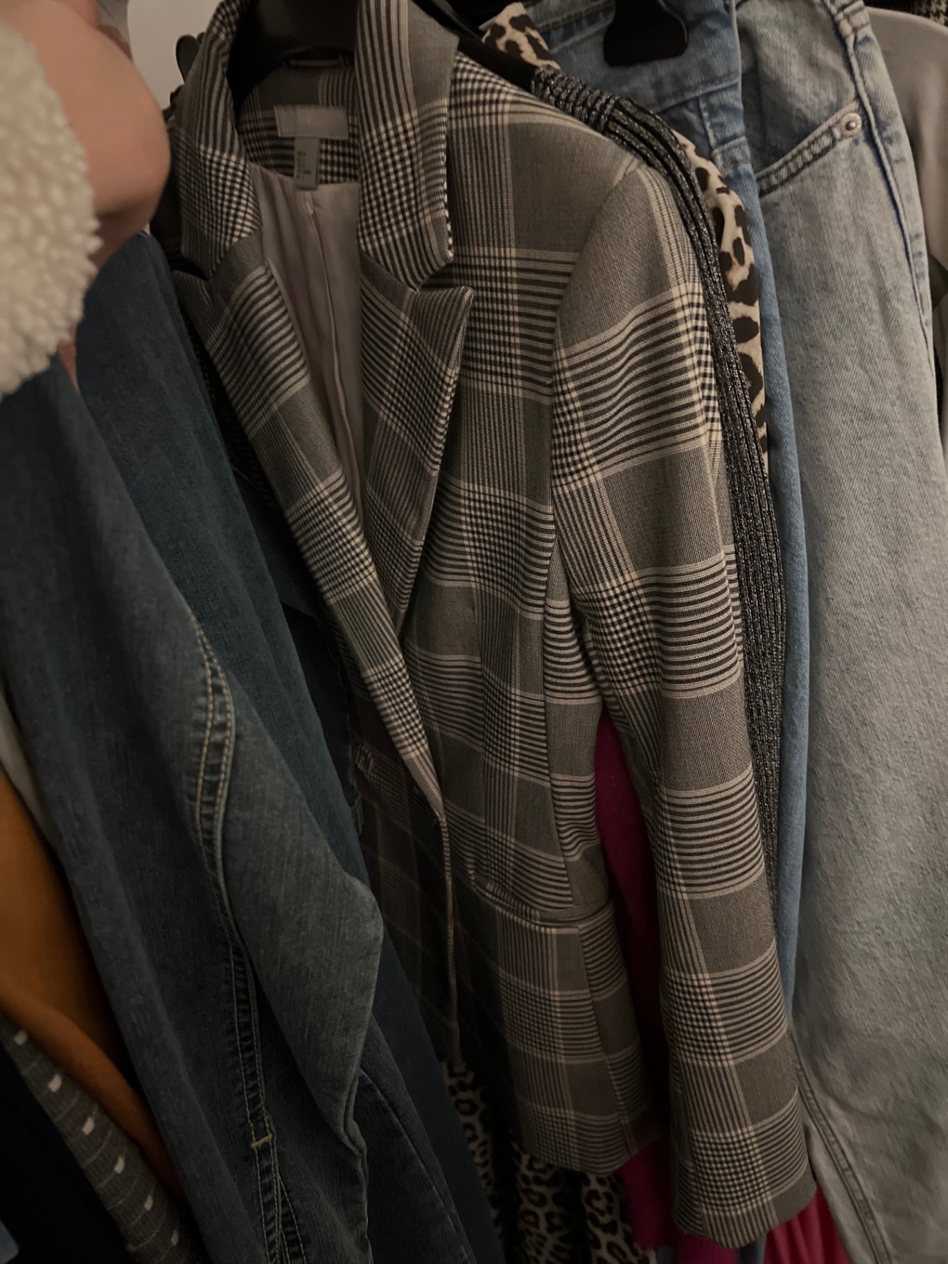 H&M Blazer Jacke Grau mit Karomuster Größe: 34